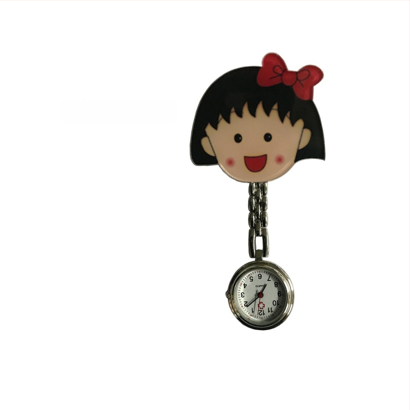 Moteriški slaugos krūtinės laikrodis, kvarcinis Huachen SL39 mechanizmas, analoginis rodiklis su skaitmenimis, 24 valandų indikacija, atsparus vandeniui