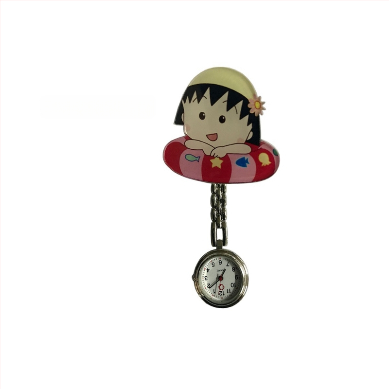 Moteriški slaugos krūtinės laikrodis, kvarcinis Huachen SL39 mechanizmas, analoginis rodiklis su skaitmenimis, 24 valandų indikacija, atsparus vandeniui