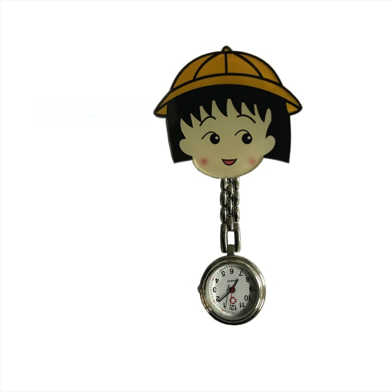 Moteriški slaugos krūtinės laikrodis, kvarcinis Huachen SL39 mechanizmas, analoginis rodiklis su skaitmenimis, 24 valandų indikacija, atsparus vandeniui