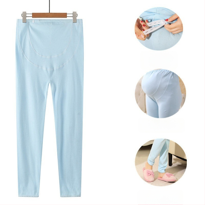 Kokvilnas grūtnieču bikses ar vēdera atbalstu, brīvs piegriezums, ≥95% kokvilna, rudens-ziemas stils