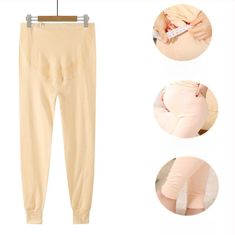 Kokvilnas grūtnieču bikses ar vēdera atbalstu, brīvs piegriezums, ≥95% kokvilna, rudens-ziemas stils