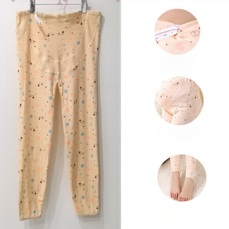 Kokvilnas grūtnieču bikses ar vēdera atbalstu, brīvs piegriezums, ≥95% kokvilna, rudens-ziemas stils