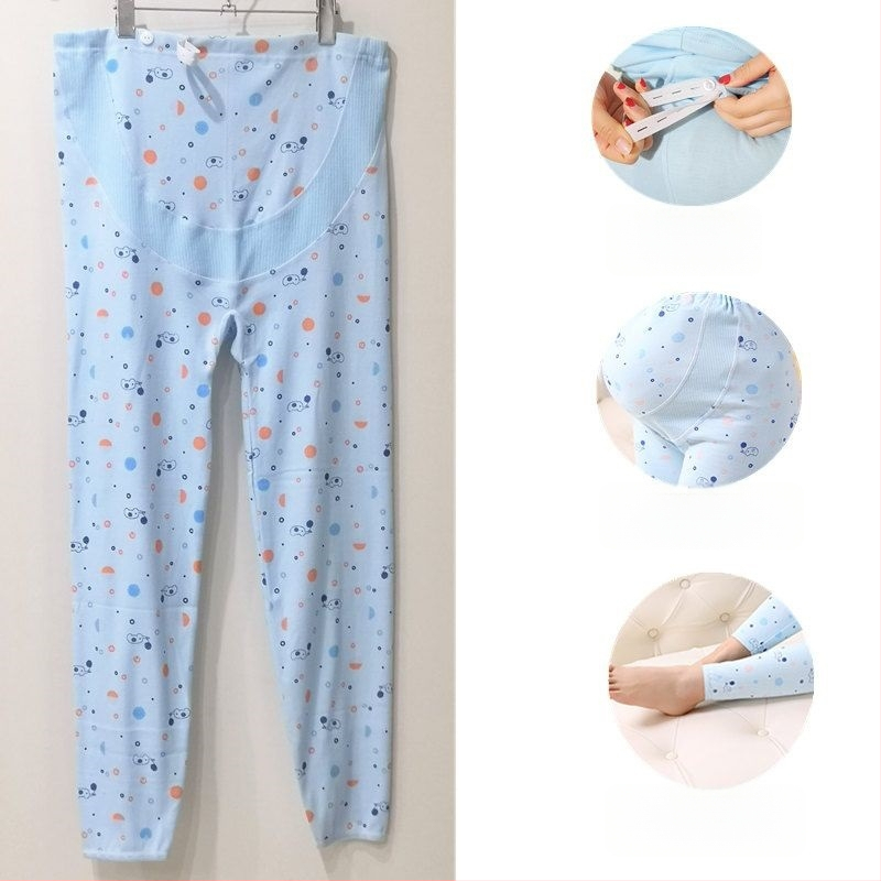 Kokvilnas grūtnieču bikses ar vēdera atbalstu, brīvs piegriezums, ≥95% kokvilna, rudens-ziemas stils