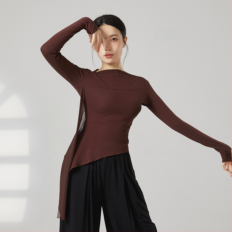 Moterų šiuolaikinio šokio viršūnė, medvilnės mišinys 95% medvilnė, 5% elastanas, visais metų laikais, skirta scenai, lotynų ir liaudies šokių.