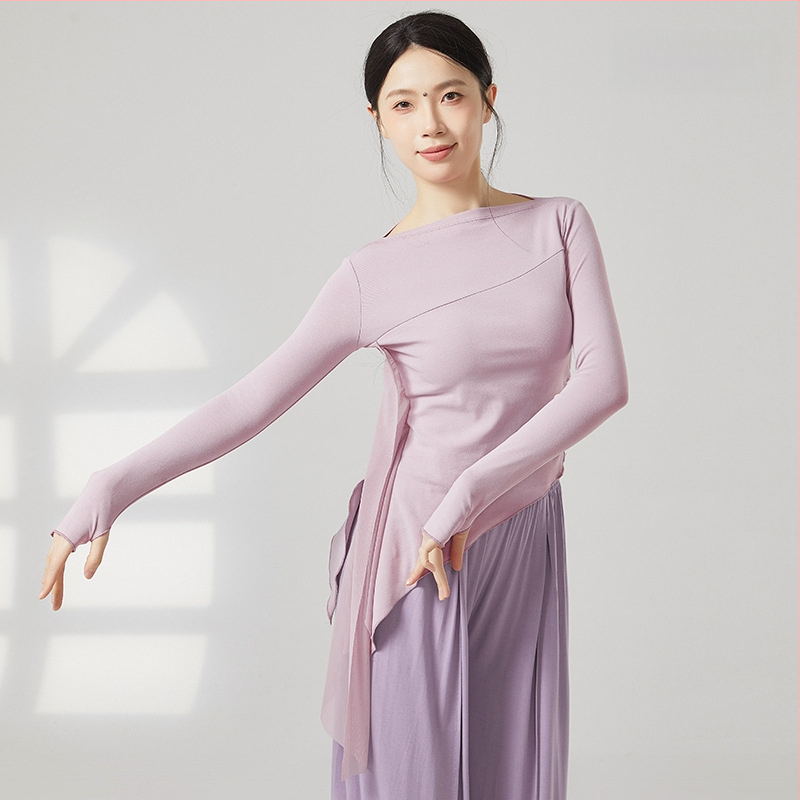 Moterų šiuolaikinio šokio viršūnė, medvilnės mišinys 95% medvilnė, 5% elastanas, visais metų laikais, skirta scenai, lotynų ir liaudies šokių.