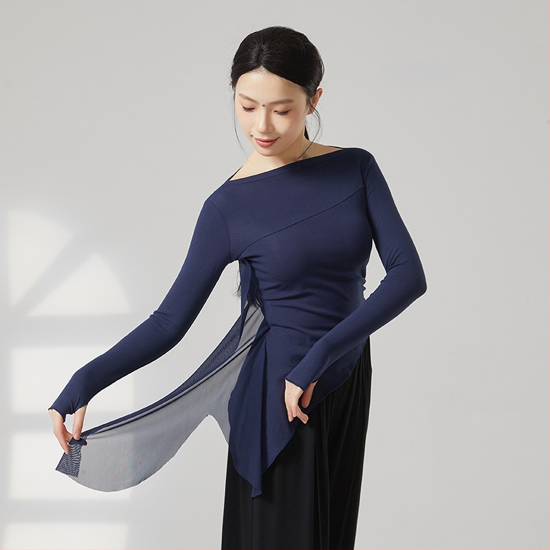 Moterų šiuolaikinio šokio viršūnė, medvilnės mišinys 95% medvilnė, 5% elastanas, visais metų laikais, skirta scenai, lotynų ir liaudies šokių.