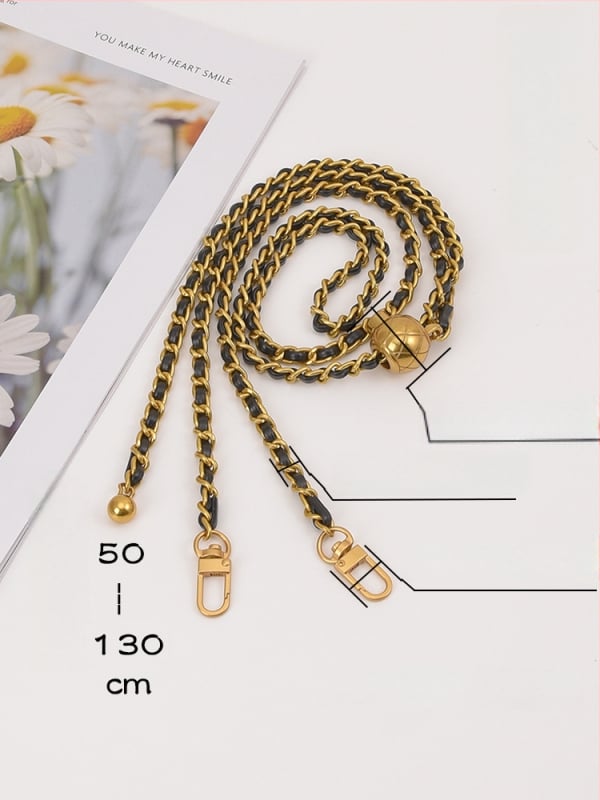 Feiqian táskapánt/válltáska pánt – fém lánc, csíkos minta, 2023 tavasz, városi egyszerű stílus