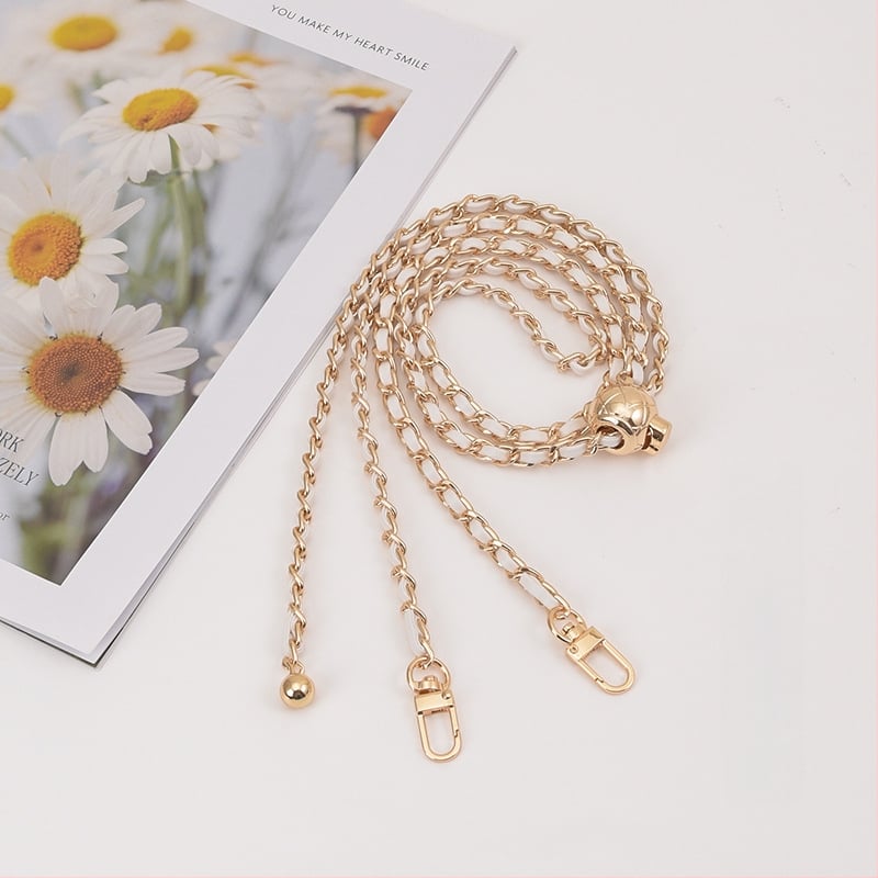 Feiqian táskapánt/válltáska pánt – fém lánc, csíkos minta, 2023 tavasz, városi egyszerű stílus