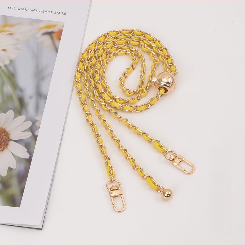 Feiqian táskapánt/válltáska pánt – fém lánc, csíkos minta, 2023 tavasz, városi egyszerű stílus