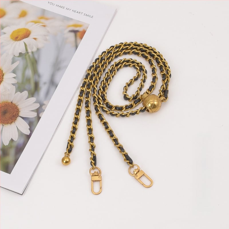 Feiqian táskapánt/válltáska pánt – fém lánc, csíkos minta, 2023 tavasz, városi egyszerű stílus