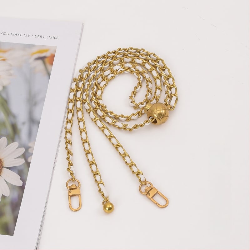 Feiqian táskapánt/válltáska pánt – fém lánc, csíkos minta, 2023 tavasz, városi egyszerű stílus