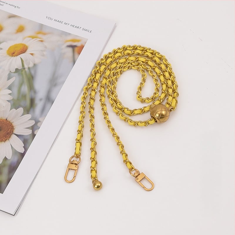 Feiqian táskapánt/válltáska pánt – fém lánc, csíkos minta, 2023 tavasz, városi egyszerű stílus