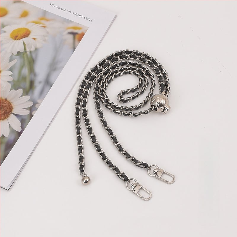 Feiqian táskapánt/válltáska pánt – fém lánc, csíkos minta, 2023 tavasz, városi egyszerű stílus