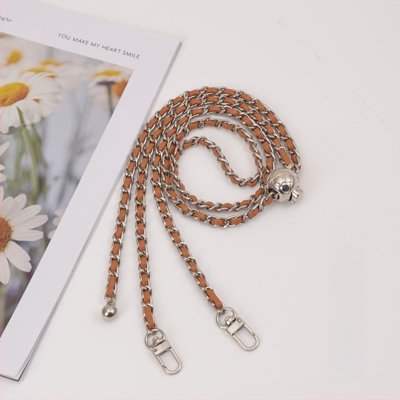 Feiqian táskapánt/válltáska pánt – fém lánc, csíkos minta, 2023 tavasz, városi egyszerű stílus