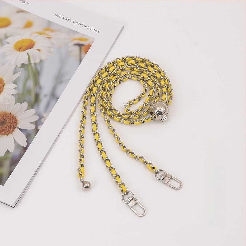 Feiqian táskapánt/válltáska pánt – fém lánc, csíkos minta, 2023 tavasz, városi egyszerű stílus