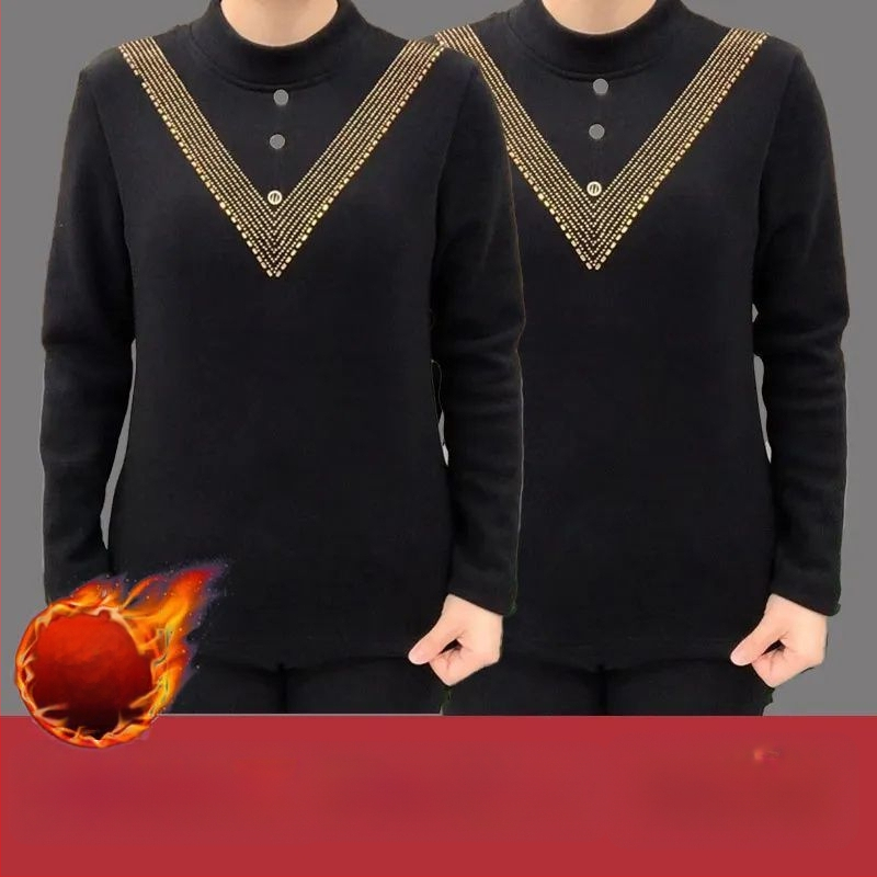 Sievietes pamata T-krekls ar pusaugstā apkakle, triacetāta audums, retro-literārs stils, garums 50–65 cm