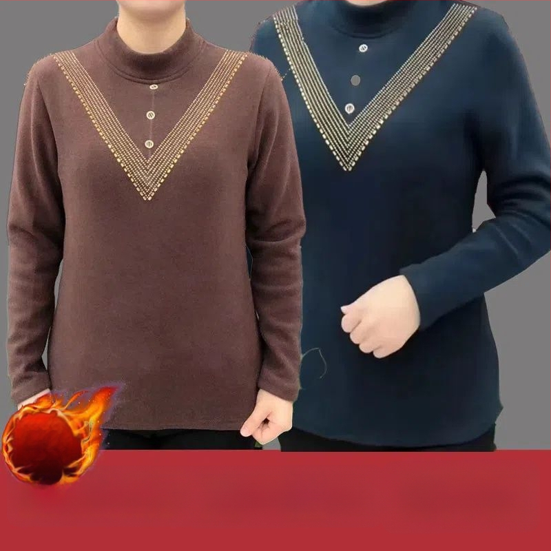 Sievietes pamata T-krekls ar pusaugstā apkakle, triacetāta audums, retro-literārs stils, garums 50–65 cm