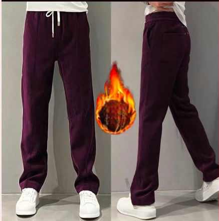 Vyrų kasdienės kelnės, tiesus kirpimas, medvilnė, vidurio juosta, ruduo