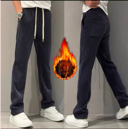 Vyrų kasdienės kelnės, tiesus kirpimas, medvilnė, vidurio juosta, ruduo