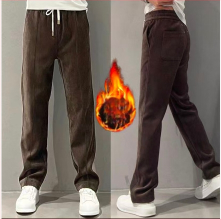 Vyrų kasdienės kelnės, tiesus kirpimas, medvilnė, vidurio juosta, ruduo