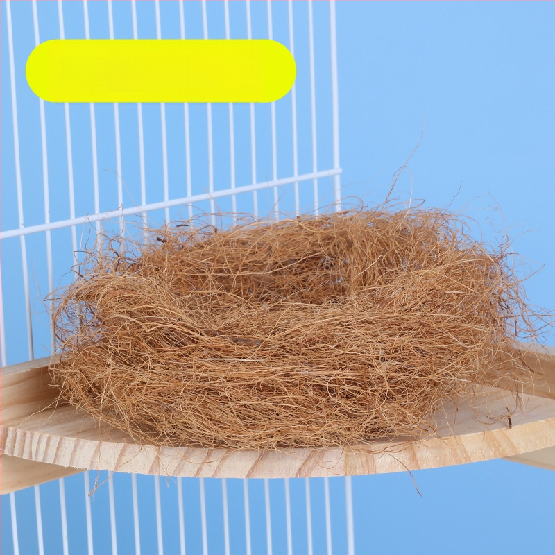 Kokoso lukšto paukščių lizdas papūgai su tigrinės odos motyvu ir mistiniu fenikso ornamentu – pyninėta šilta lizda