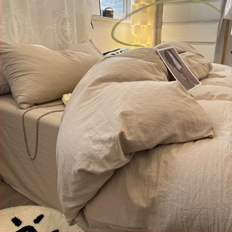 Posteljina od pamuka, četverodijelni set, vodom opran pamuk, jedinstven dizajn, reaktivno tiskanje i bojanje, prilagodljivo