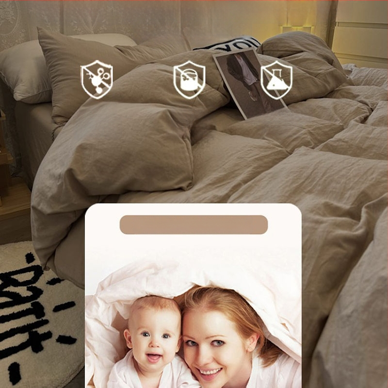 Posteljina od pamuka, četverodijelni set, vodom opran pamuk, jedinstven dizajn, reaktivno tiskanje i bojanje, prilagodljivo