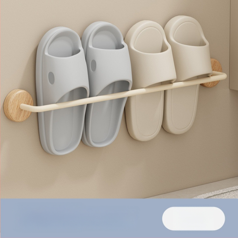 Ormar za papuče u kupaonici od orahova drveta, bez bušenja, zidni držač, jednoslojni spremnik