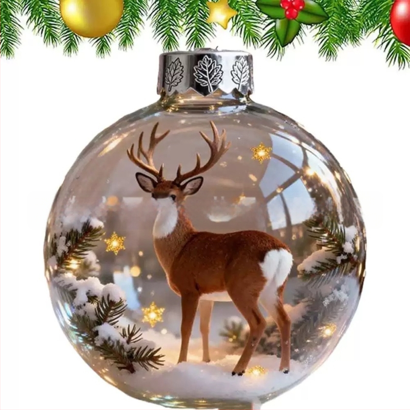 Akrilni viseći ukrasni darovni set za božićno drvce – moderni minimalistički stil, rezanje, injekcijsko oblikovanje