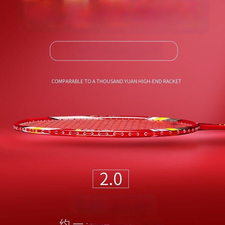 Set reketa za badminton s karbonskim okvirom i najlonskim žicama, za odrasle, singlove i parove, srednja čvrstoća