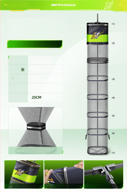 Mini kvadratna mrežasta torba za zaštitu riba, za divlji ribolov, prijenosna, brzo sušeća, aluminijska legura