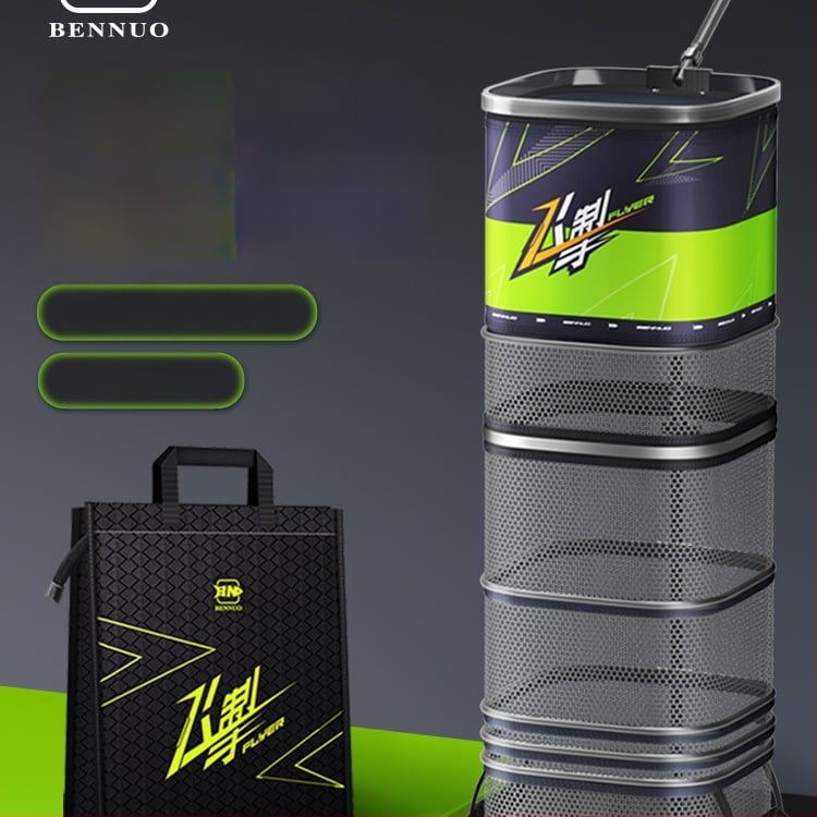 Mini kvadratna mrežasta torba za zaštitu riba, za divlji ribolov, prijenosna, brzo sušeća, aluminijska legura