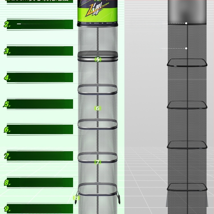 Mini kvadratna mrežasta torba za zaštitu riba, za divlji ribolov, prijenosna, brzo sušeća, aluminijska legura