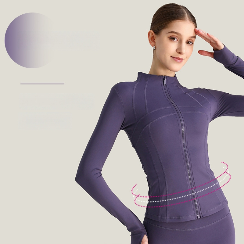 Ženska joga jakna, dugi rukav, široki kroj, materijal nylon/spandeks 80/20, odvodi vlagu