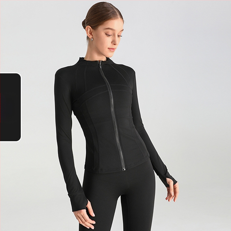 Ženska joga jakna, dugi rukav, široki kroj, materijal nylon/spandeks 80/20, odvodi vlagu