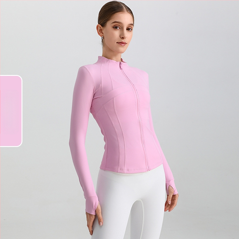 Ženska joga jakna, dugi rukav, široki kroj, materijal nylon/spandeks 80/20, odvodi vlagu