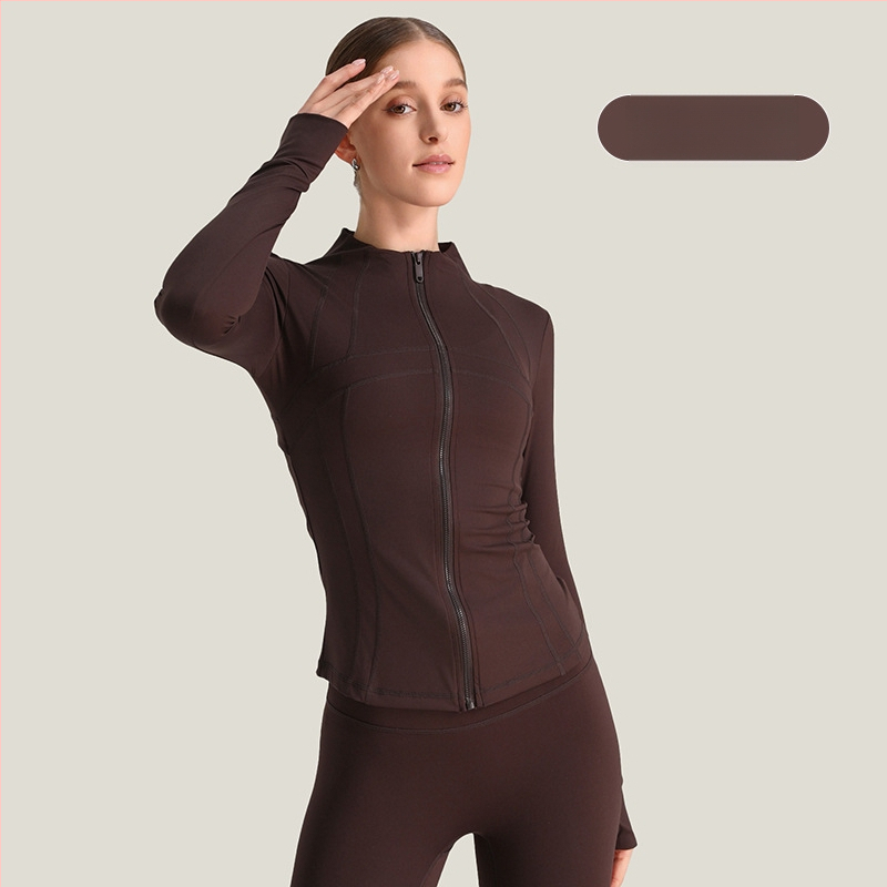 Ženska joga jakna, dugi rukav, široki kroj, materijal nylon/spandeks 80/20, odvodi vlagu