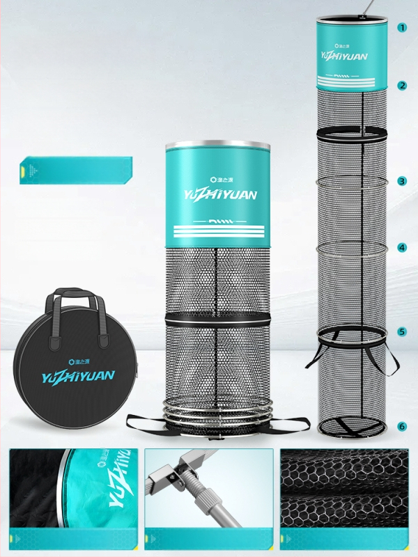 Mrežasta torba za ribolov za divlji ribolov, brzo sušeća torba za živu ribu za male ribe