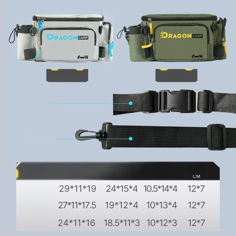 Torba za morski ribolov, najlon, držač štapa i role, višenamjenska pojasna torba, nije vodootporna