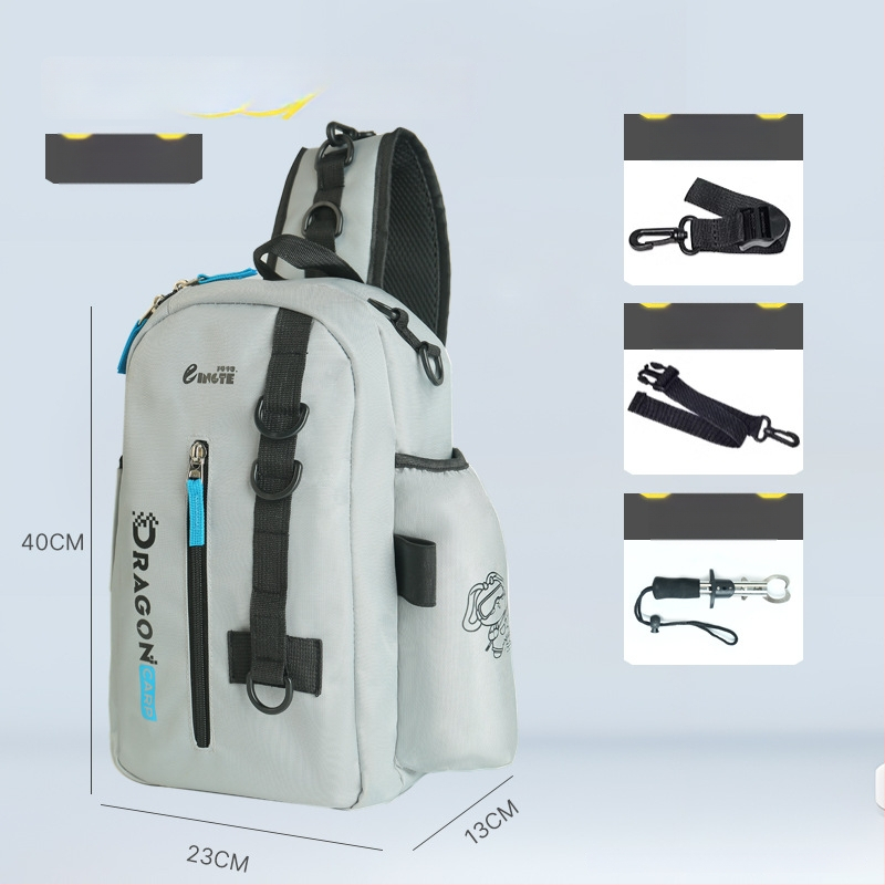 Torba za morski ribolov, najlon, držač štapa i role, višenamjenska pojasna torba, nije vodootporna