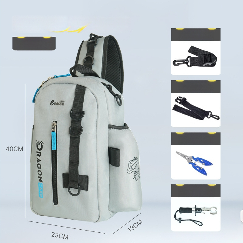 Torba za morski ribolov, najlon, držač štapa i role, višenamjenska pojasna torba, nije vodootporna