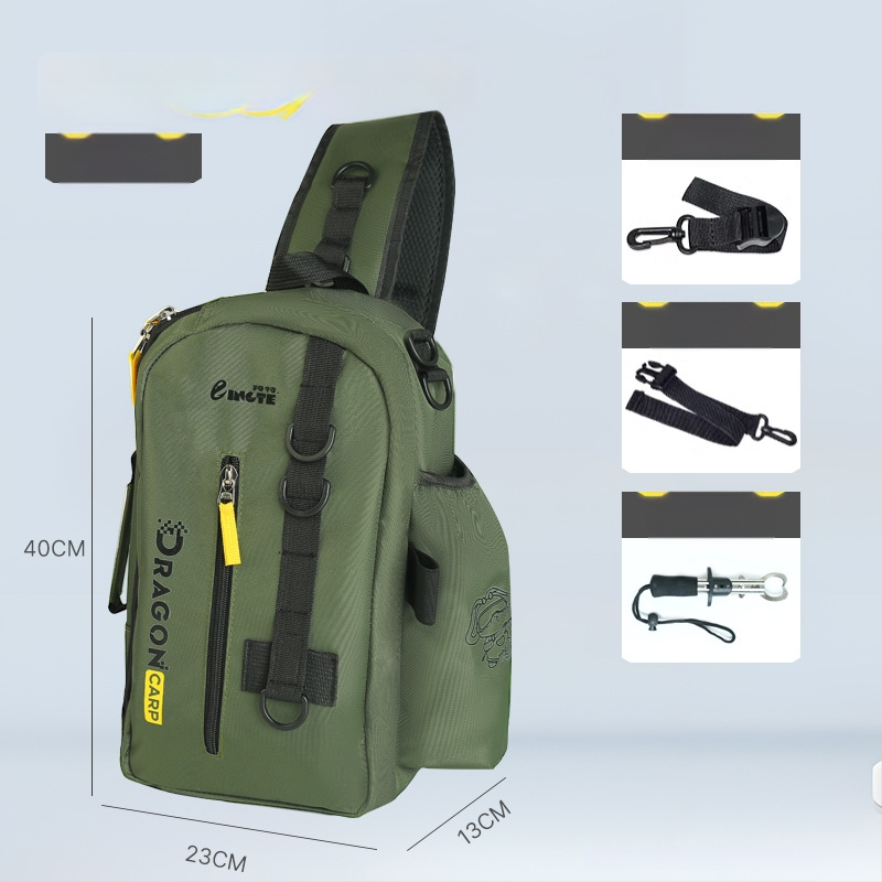 Torba za morski ribolov, najlon, držač štapa i role, višenamjenska pojasna torba, nije vodootporna