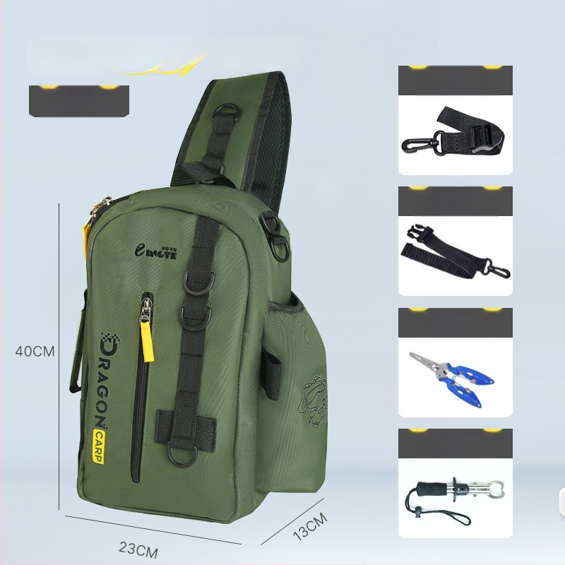 Torba za morski ribolov, najlon, držač štapa i role, višenamjenska pojasna torba, nije vodootporna