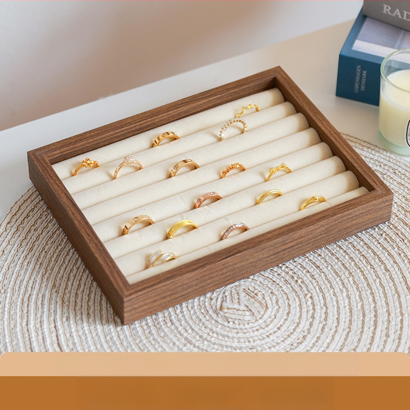 Kutija za nakit s uzorkom orahovog drveta, 9 pregrada, otporna na prašinu, prijenosna, retro stil