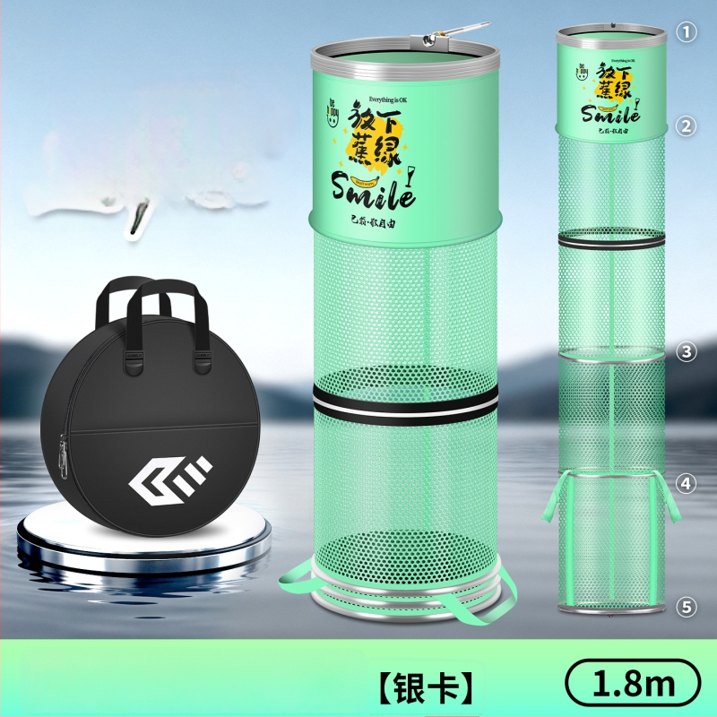 Alumiiniumist sulam ringiga kala kaitse, nailonkattega, kokkupandav nailonist kala kaitse, ümmargune võrgukott