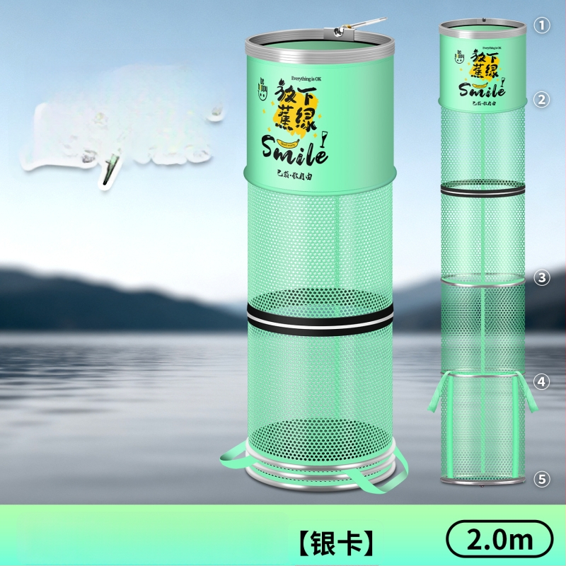 Alumiiniumist sulam ringiga kala kaitse, nailonkattega, kokkupandav nailonist kala kaitse, ümmargune võrgukott