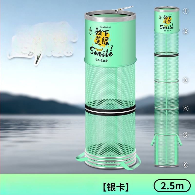 Alumiiniumist sulam ringiga kala kaitse, nailonkattega, kokkupandav nailonist kala kaitse, ümmargune võrgukott