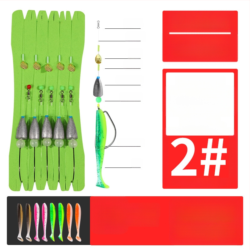 Texas rig žvejybos rinkinys su crank kabliais, švino galva, 1-asis kablis, sujungta linija ir minkštos masalų su T uodega