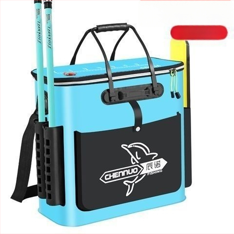 Găleată de pescuit pliabil din EVA groasă, cu curea pe umăr, pentru pești vii