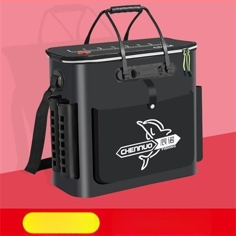 Găleată de pescuit pliabil din EVA groasă, cu curea pe umăr, pentru pești vii